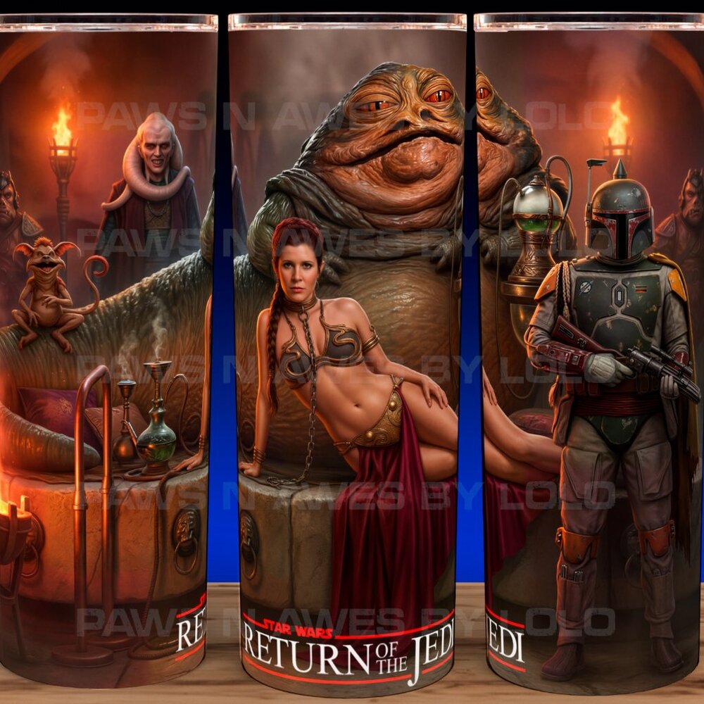 Star Wars Return of the Jedi Slave Leia - Jabba - Bobba Fett Cup Mug Tumbler